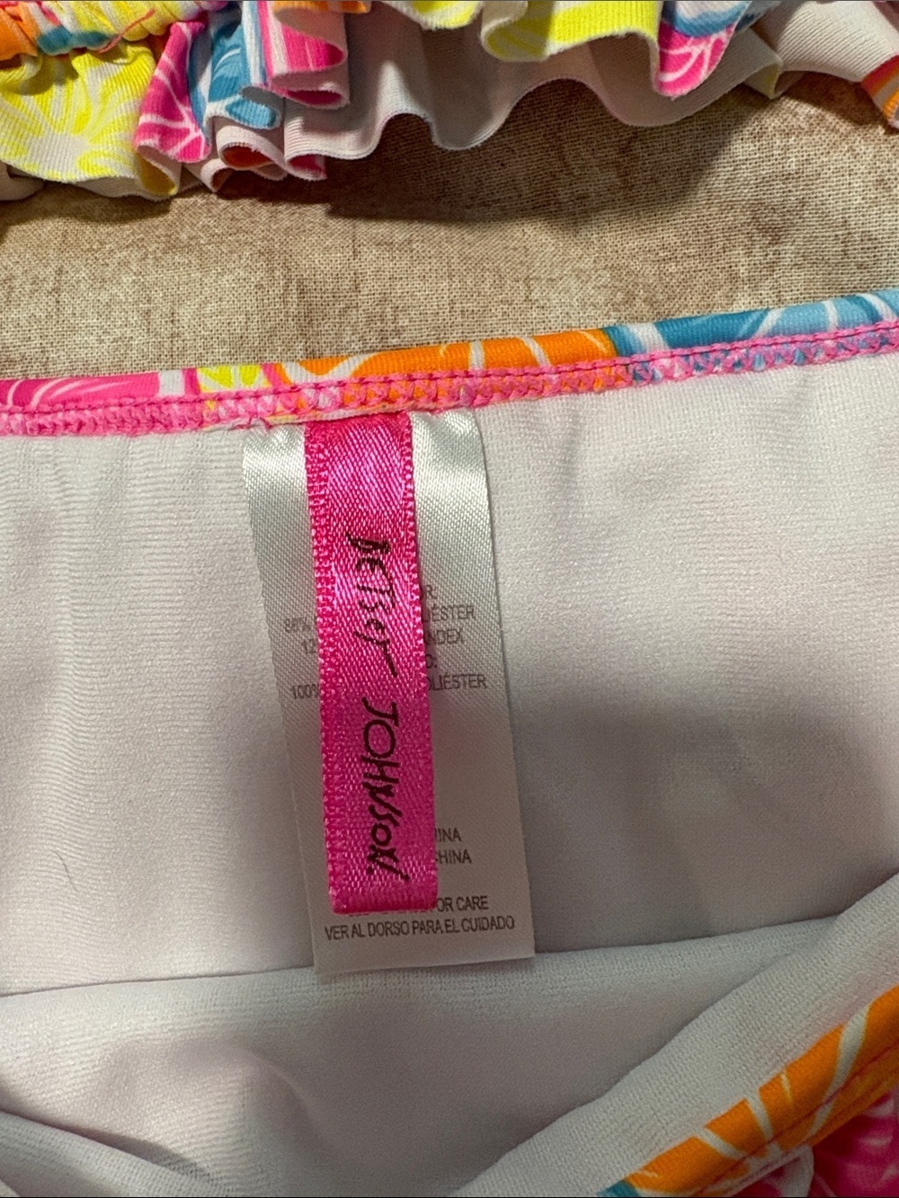 Girls' Multi-Color Smocked Ruffle Two-Piece Swimsuit - Picture 2 of 2
